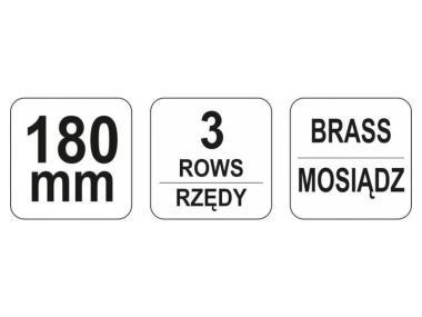 Drótkefe 3 soros hajlított műanyag nyéllel 180mm